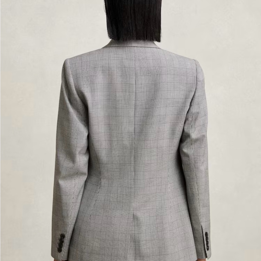 REISS- Brooklyn Gray Check Blazer+Pant Suit - Picture 6 of 9